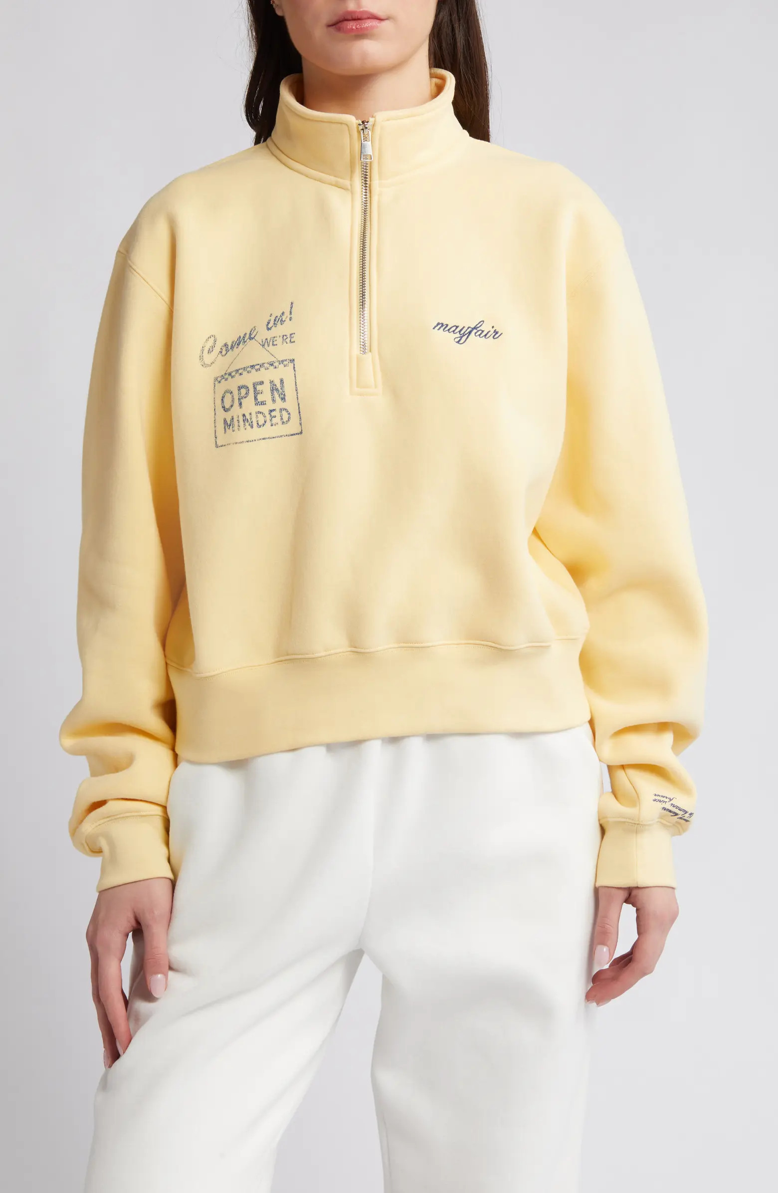 THE MAYFAIR GROUP Open Minded Quarter Zip Sweatshirt | Nordstrom | Nordstrom