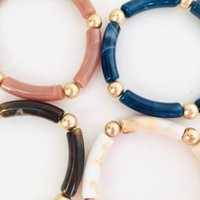 Acrylic Tube Bangle, Stretch Bracelet, Tortoise Stackable Jewelry Gift, Gift For Her, Bracelet | Etsy (US)