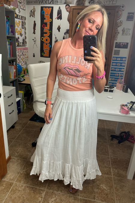The cutest look from @americaneagle I love this graphic tank and the skirt is so comfy! All my jewelry is from local ladies! ❤️ #americaneagle #maxiskirt #graphictank #summerfashion #summer #ootd #outfit #outfitoftheday #rollingstones

#LTKStyleTip #LTKFestival #LTKFindsUnder100