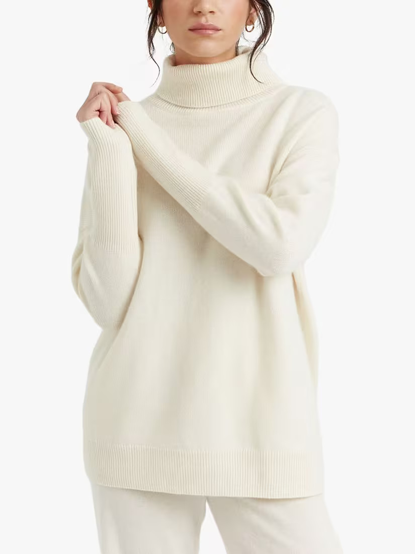 Chinti & ParkerCashmere Roll-Neck Jumper, Cream | John Lewis (UK)