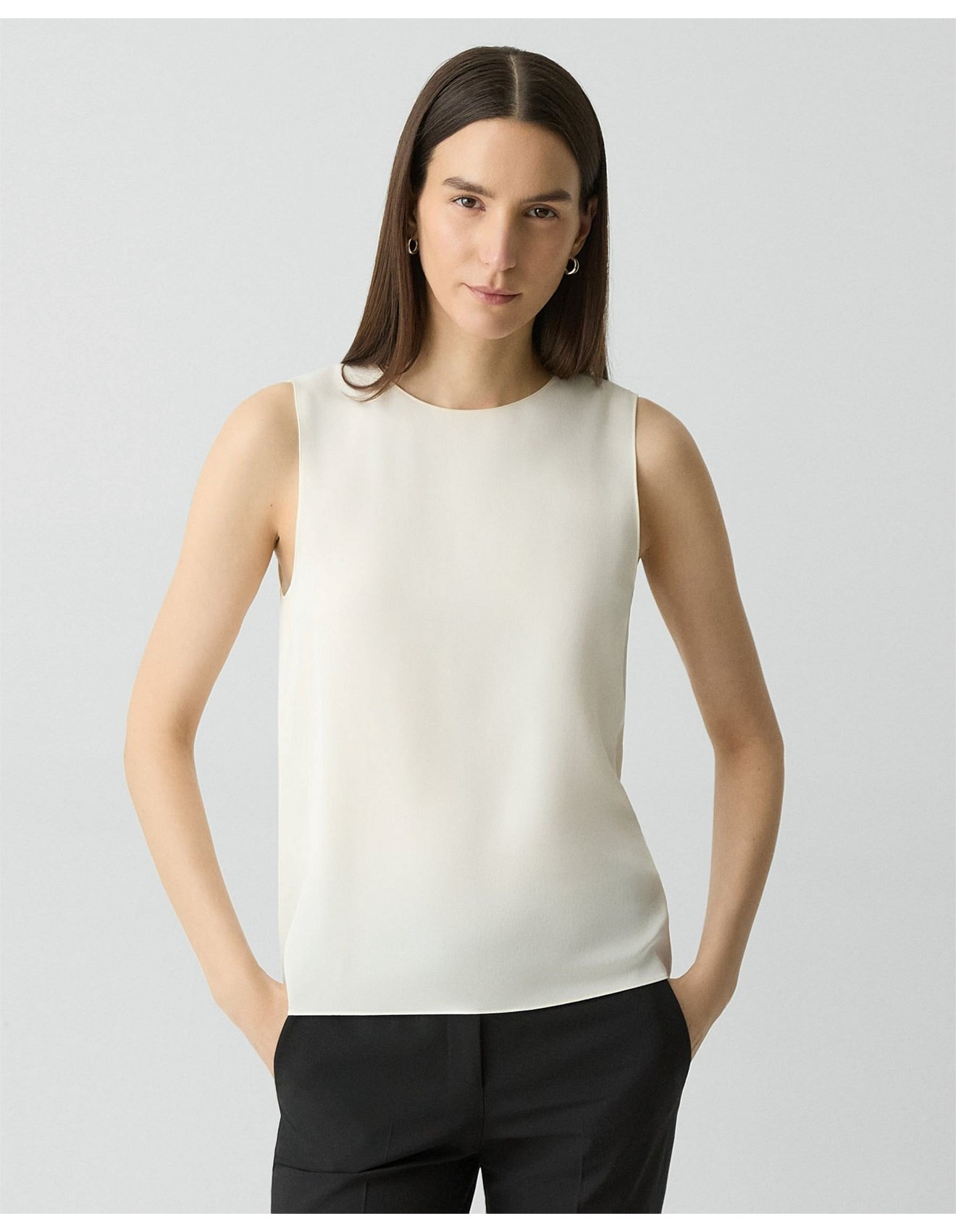Shell Tank Top in Silk Georgette | David Jones (Australia & New Zealand)