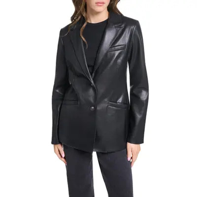 levi's Faux Leather Blazer in Black at Nordstrom, Size X-Large | Nordstrom