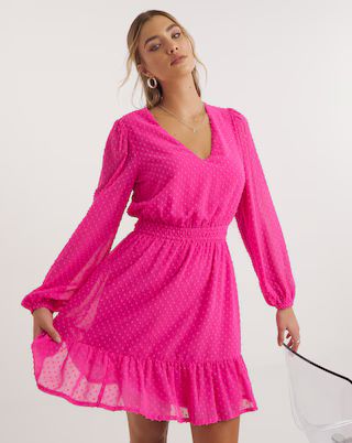 Pink Dobby Skater Dress | Simply Be (UK)