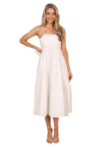Petal & Pup Alice Bow Back Midi Dress - White XL | Amazon (US)