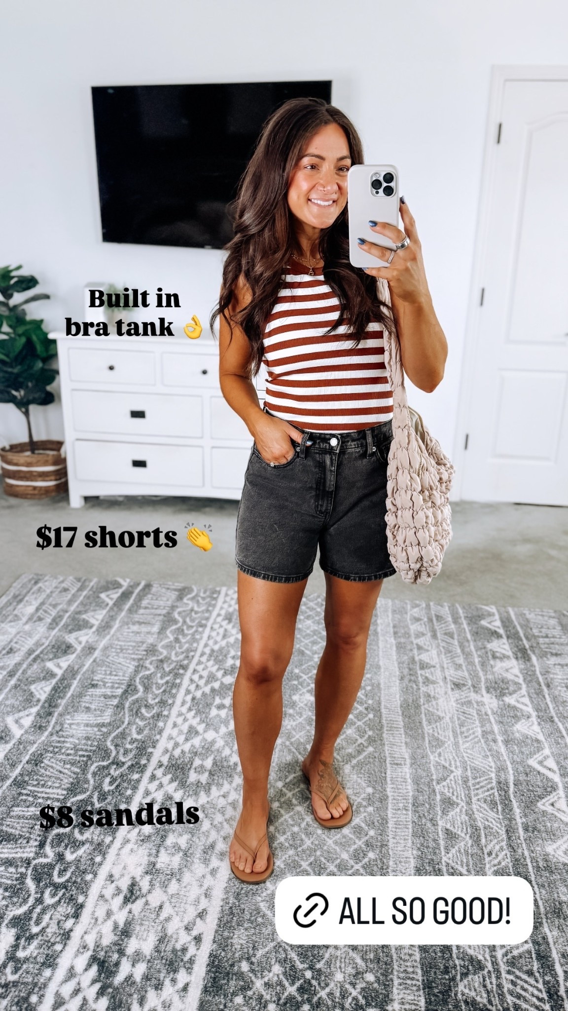 Built in bra tank 👌 $17 shorts 👏 $8 sandals

#LTKootd #LTKSeasonal #LTKmomlife