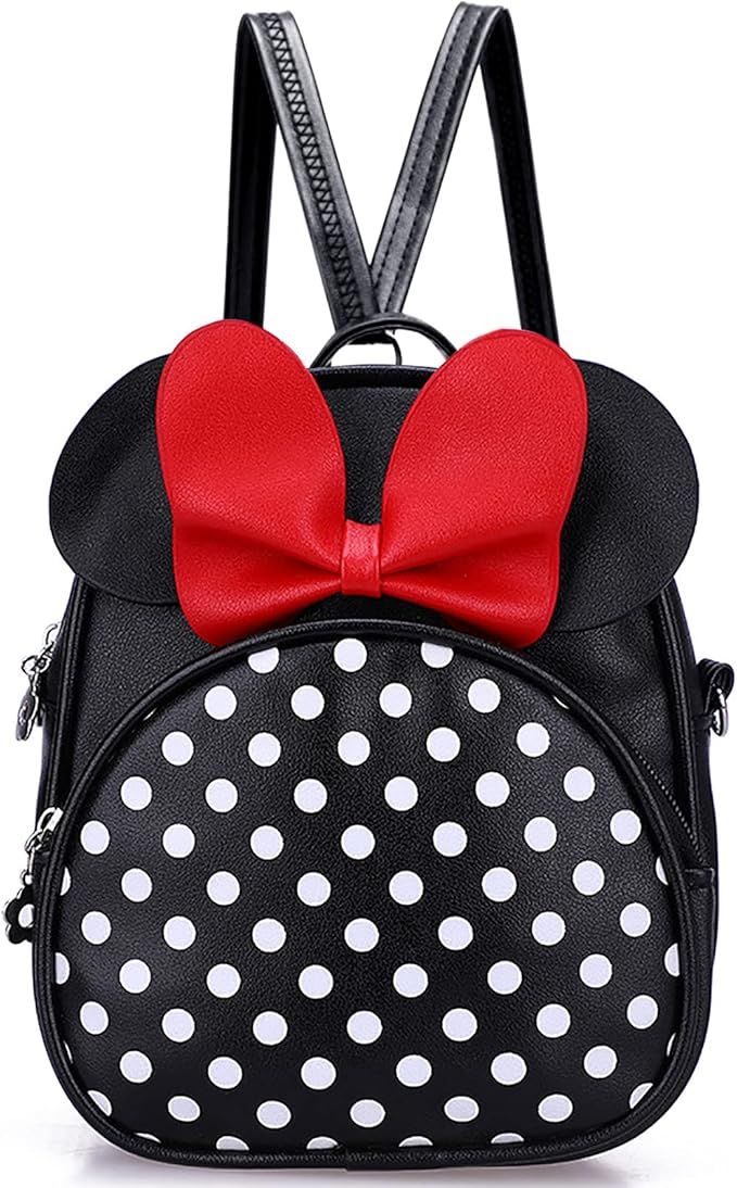 Cute Mouse Backpack Purse for Girls Kids Mini Backpack Small Black Leather Daypack Women Backpack... | Amazon (US)