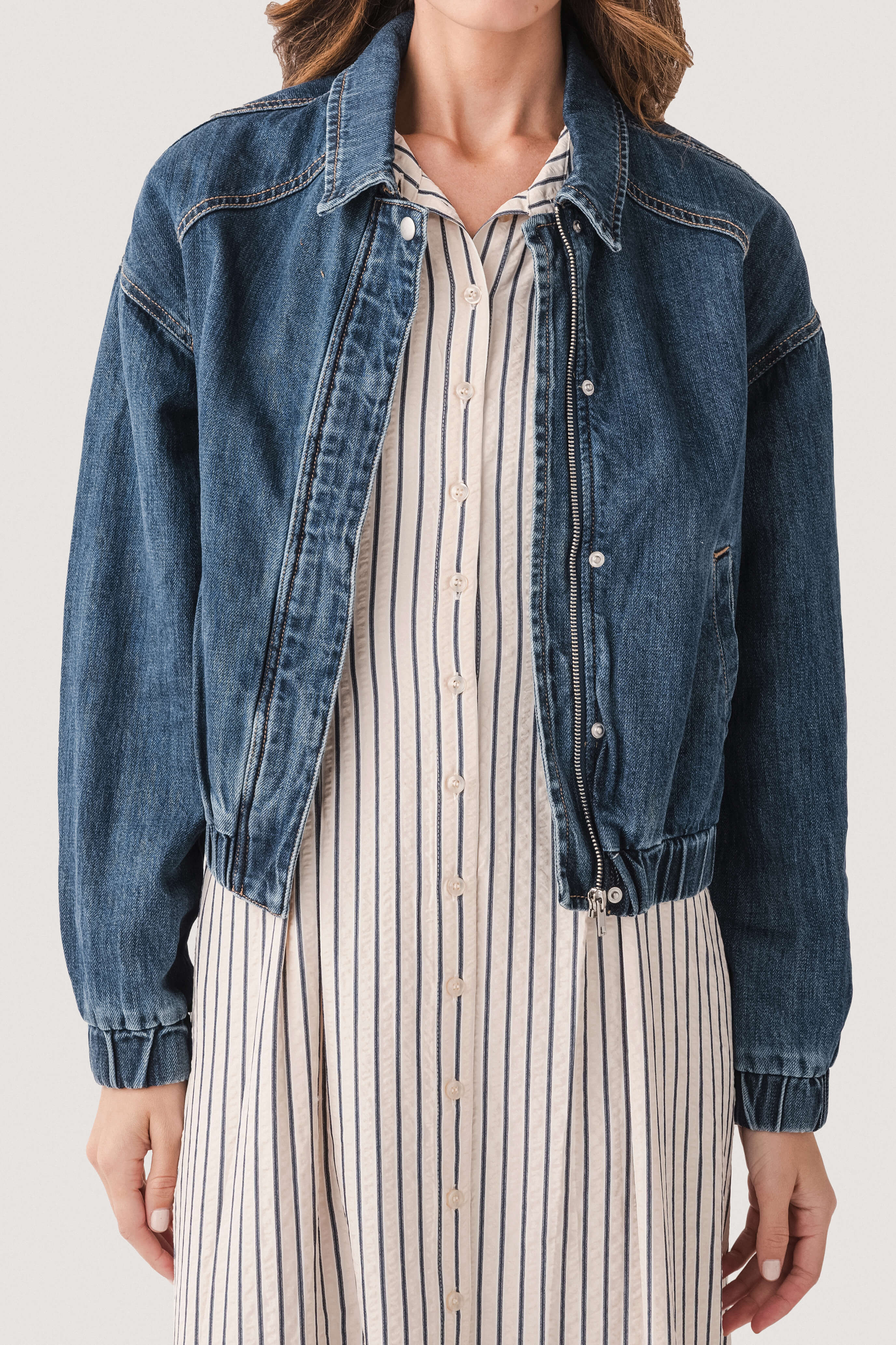 Risen Denim Bomber Jacket | Social Threads
