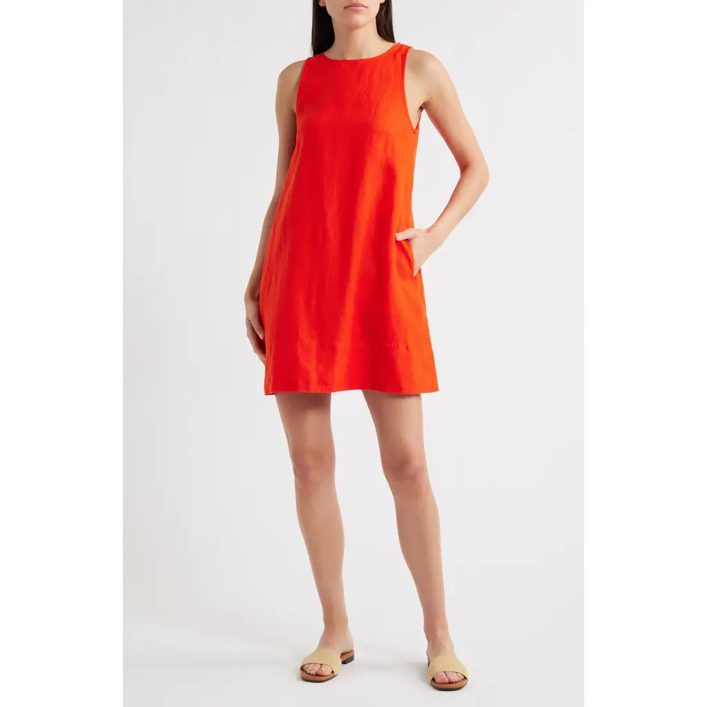 Madewell Leilani Linen Dress in Bright Flame at Nordstrom Rack, Size Xx-Small | Nordstrom Rack