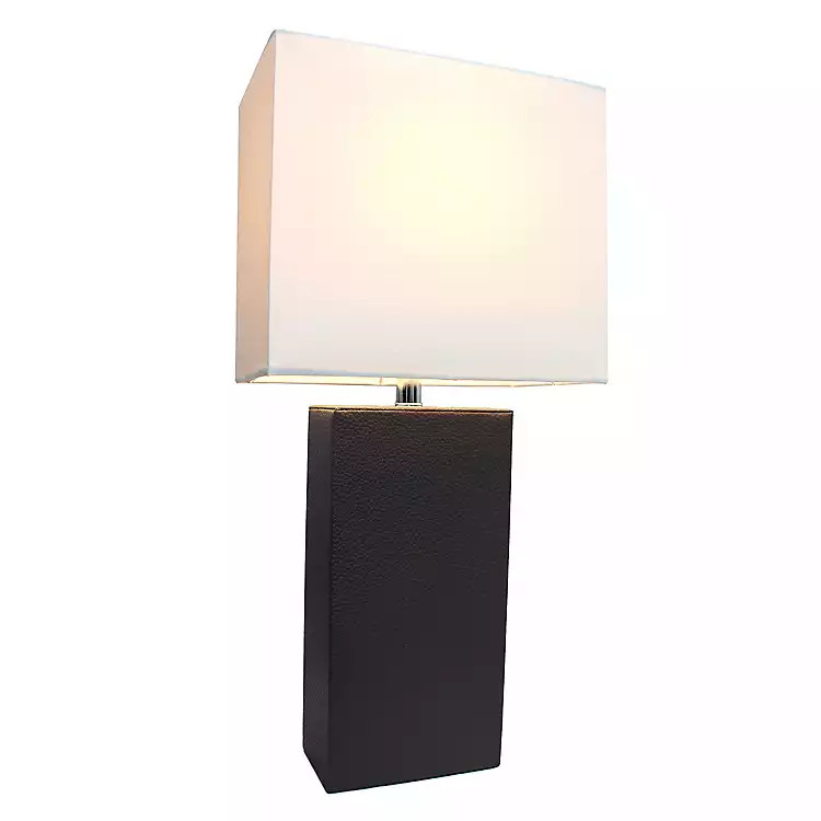 Modern Black Leather Table Lamp | Kirkland's Home