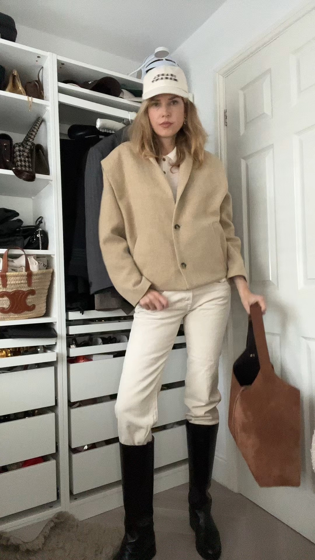 Marant jacket, cream trousers, sezane blouse, sezane boots, strathberry bag, cashmere cardigan, leather trousers, agolde trousers 

#LTKwinter #LTKstyletip