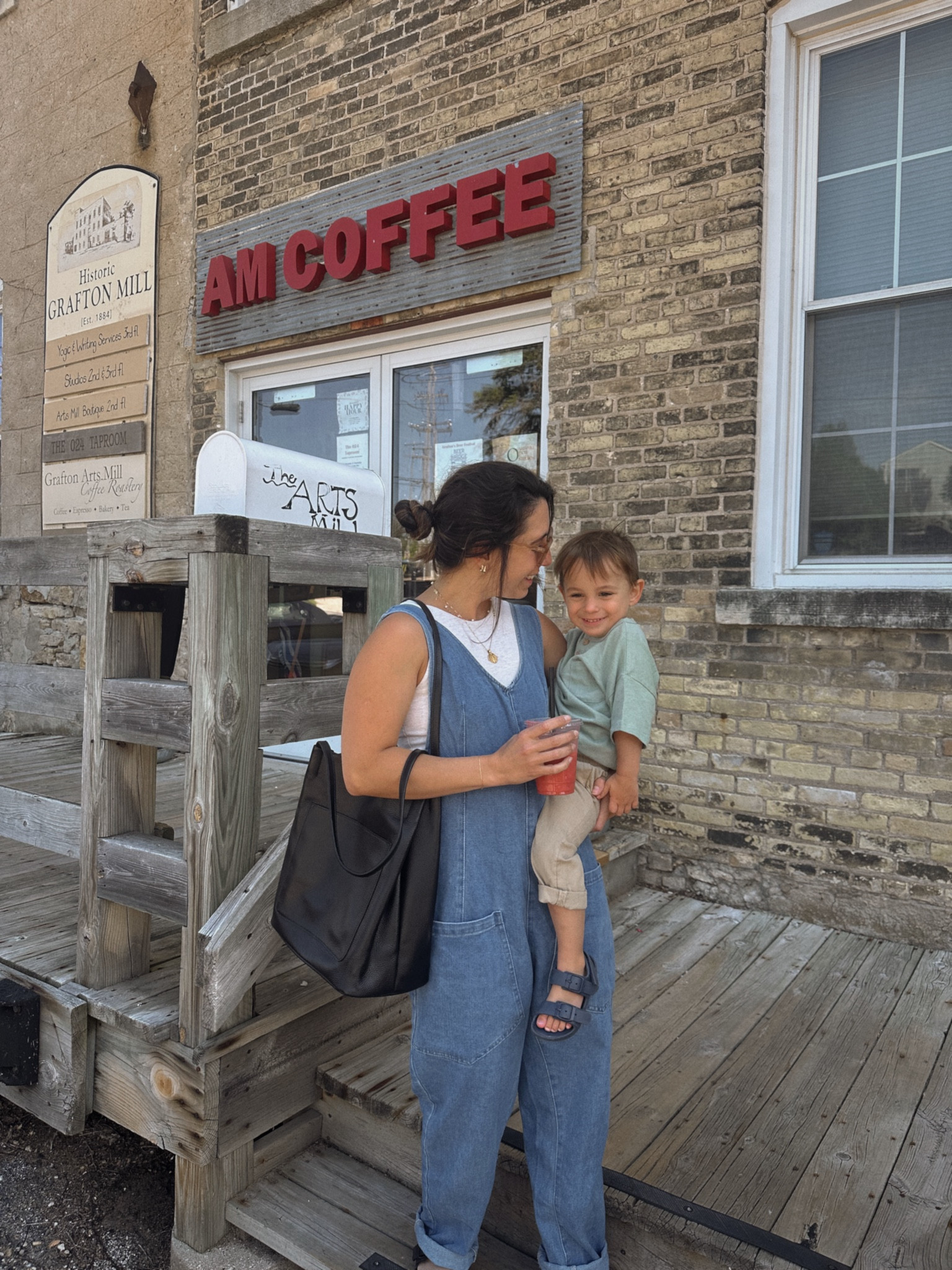 Cool spring outfit for moms on the run! Denim overalls / black purse / Amazon fashion 

#LTKFindsUnder100 #LTKFamily #LTKKids