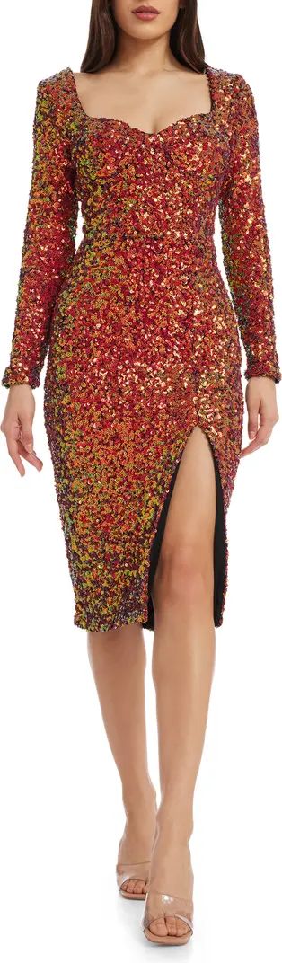 Dress the Population Davina Sequin Long Sleeve Cocktail Dress | Nordstrom | Nordstrom