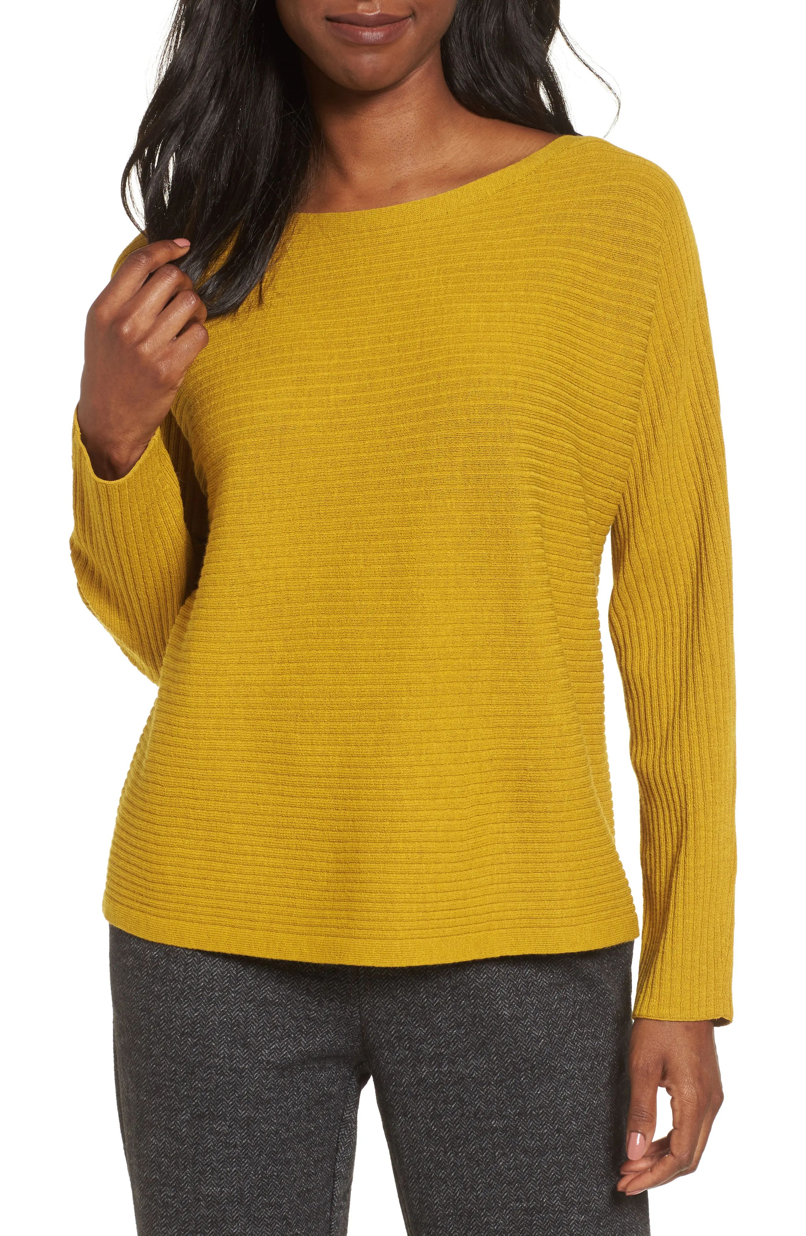 Boxy Ribbed Wool Sweater | Nordstrom