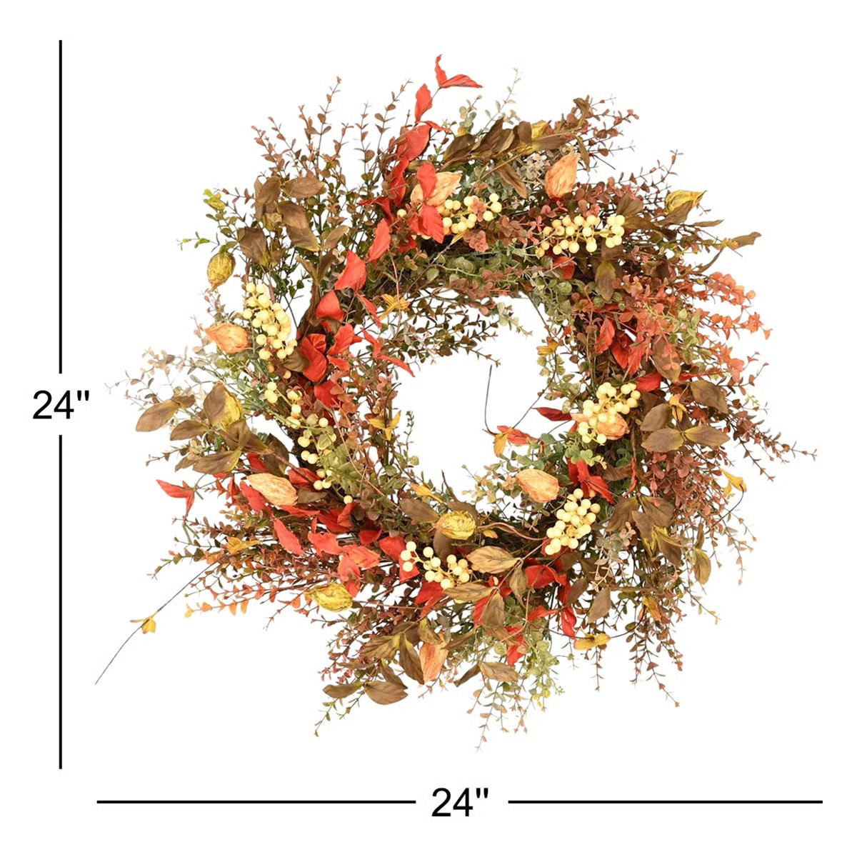 Autumn Faux Eucalyptus, Berry 24'' Wreath | Wayfair North America