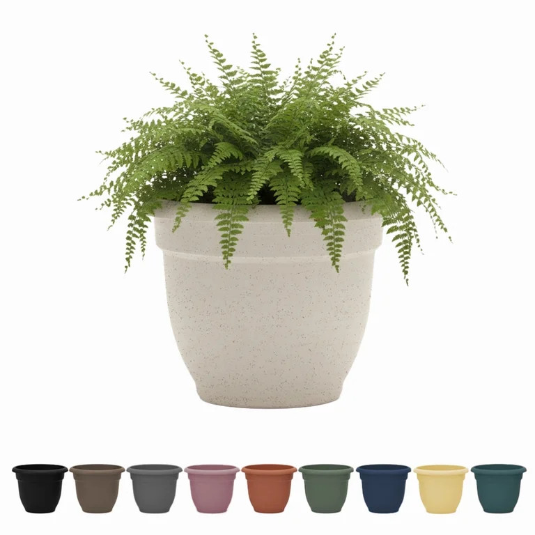 Bloem Ariana 20" Self-Watering Plastic Planter - Rolled Rim Indoor/Outdoor Garden Pot, Vanilla Be... | Walmart (US)