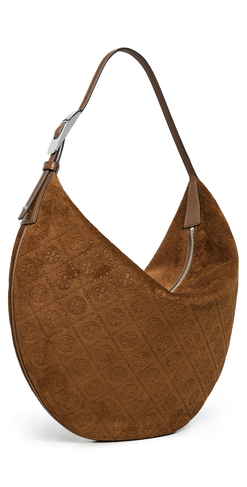 Tory Burch T Monogram Suede Balloon Bag Chicory Brown One Size | Shopbop