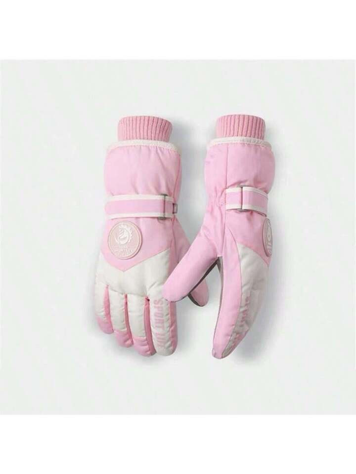 1 Pair Winter Thickened Skiing Gloves Full Hand Touchscreen Anti-slip Double Layered Warm Gloves ... | SHEIN