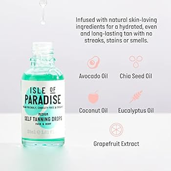 Isle of Paradise Self Tanning Drops - Color Correcting Self Tan Drops for Gradual Glow, Vegan and... | Amazon (US)