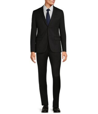 Modern Fit Flat Front Solid 2-Piece Suit | Dillard's