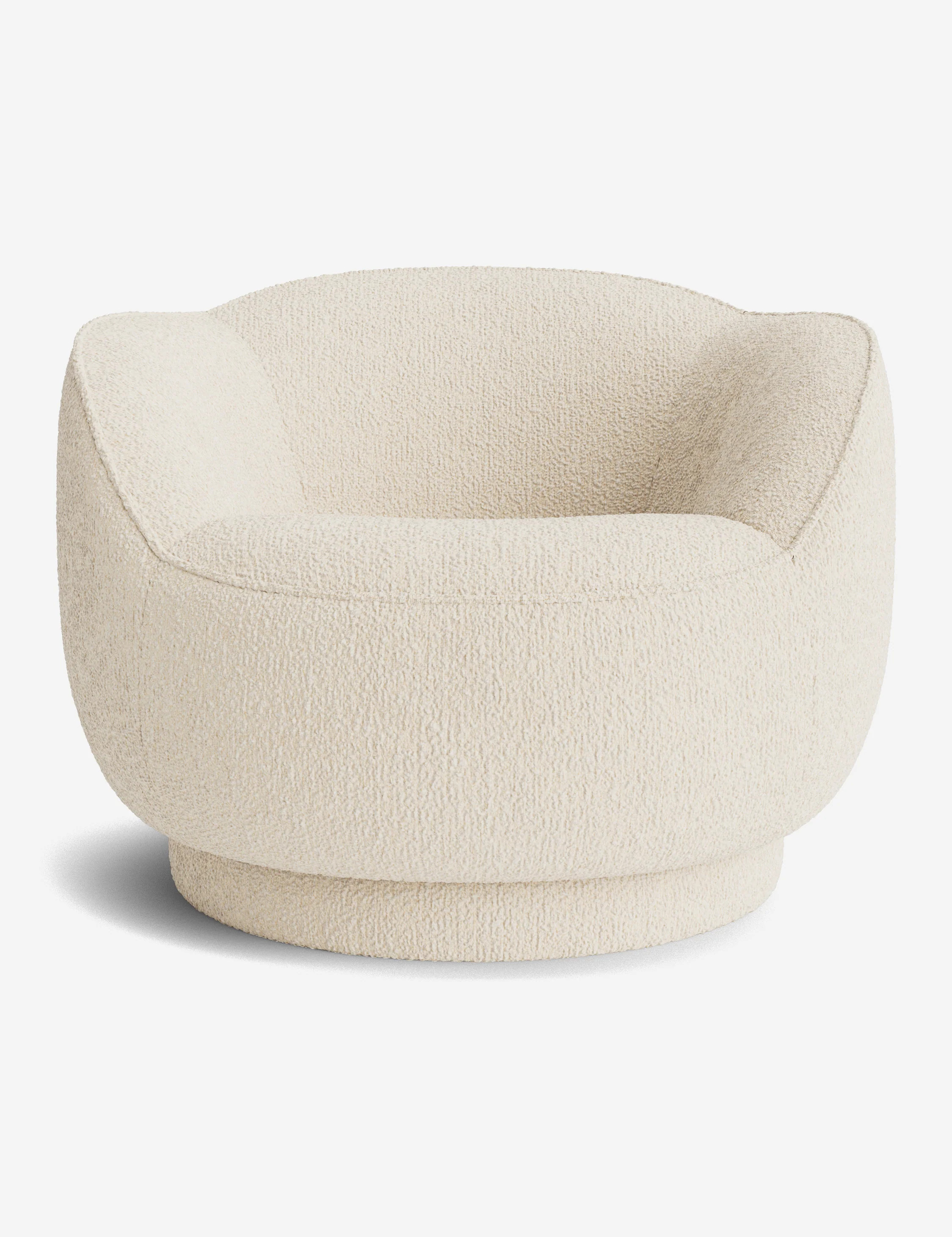 Fern Swivel Chair by Sarah Sherman Samuel, Ivory Modern Boucle | Lulu and Georgia 