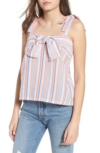 Women's Moon River Tie Detail Stripe Top | Nordstrom