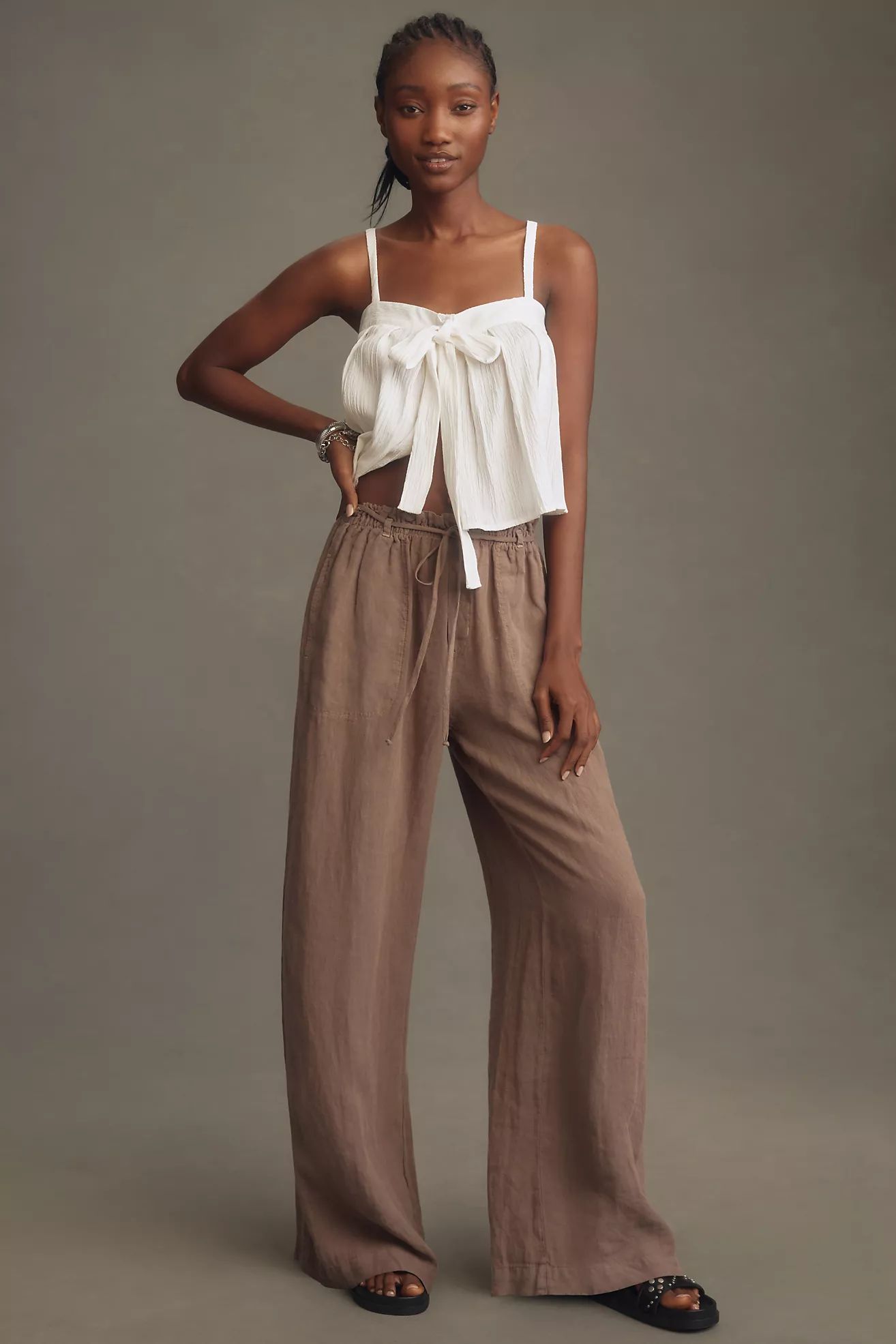 Cloth & Stone Linen Drawstring Pull-On Pants | Anthropologie (US)