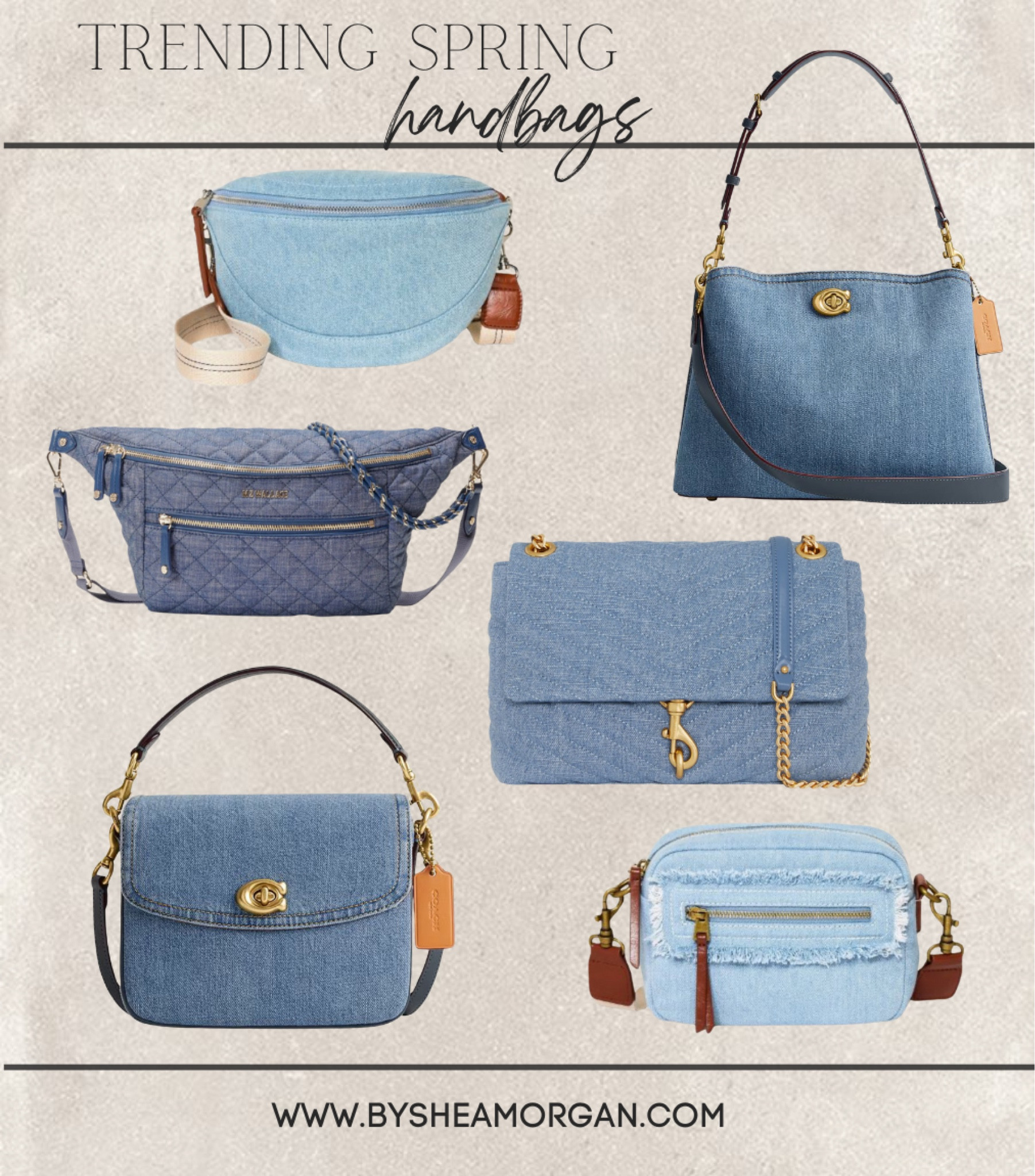 Spring handbag trends, denim handbags