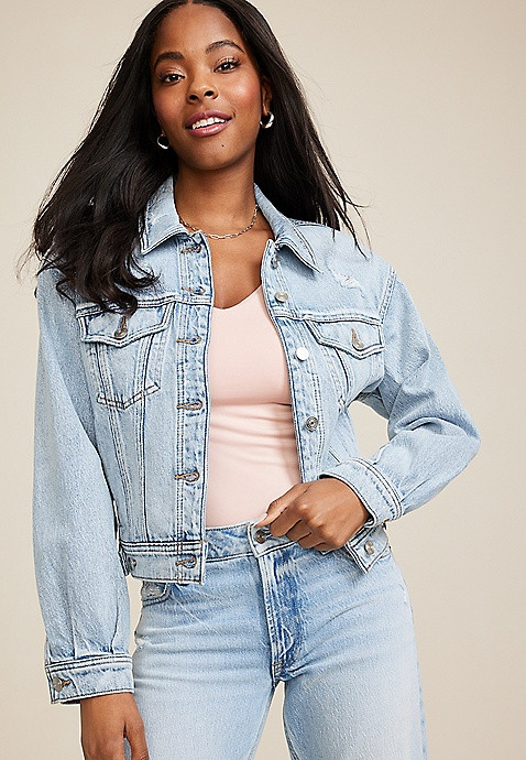 Goldie Blues™ Oversized Crop Jean Jacket | Maurices