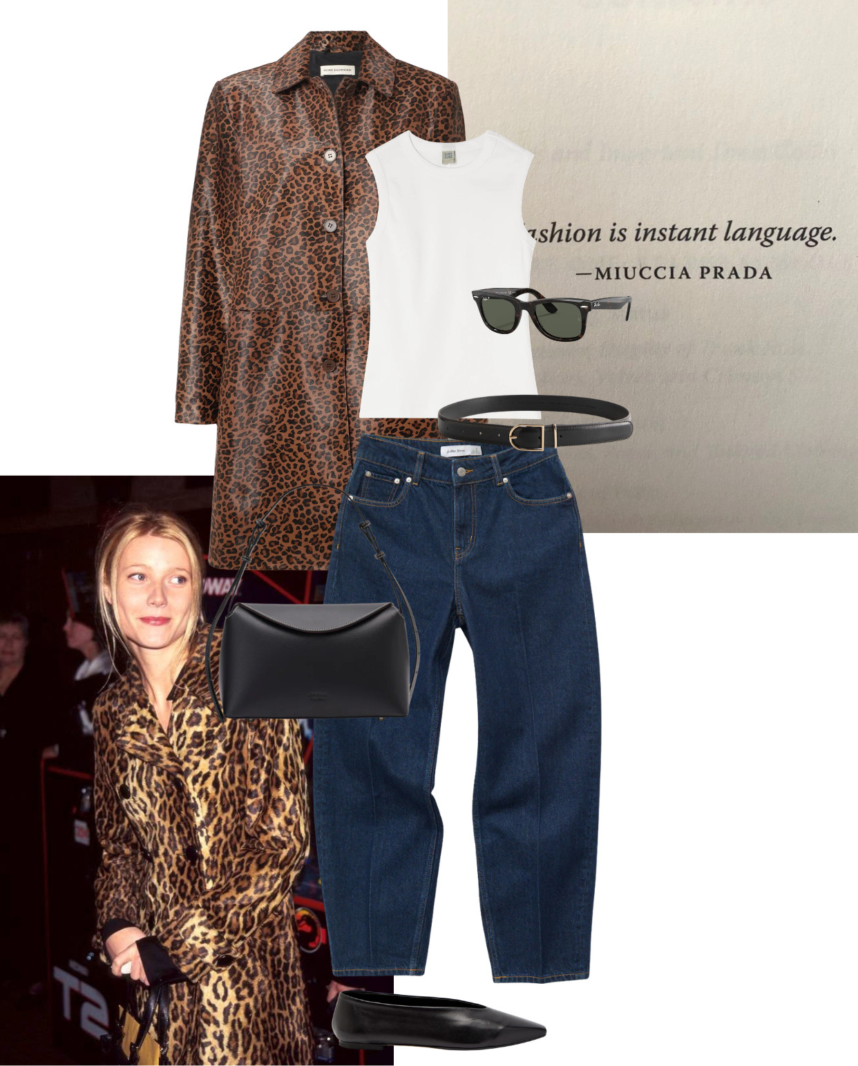 My Favourite Leopard Print Coat + Dark Wash Jeans + White Tank + Ballet Flats + Black Bag + Sunglasses 

 #LTKuk #LTKsummer #LTKeurope
