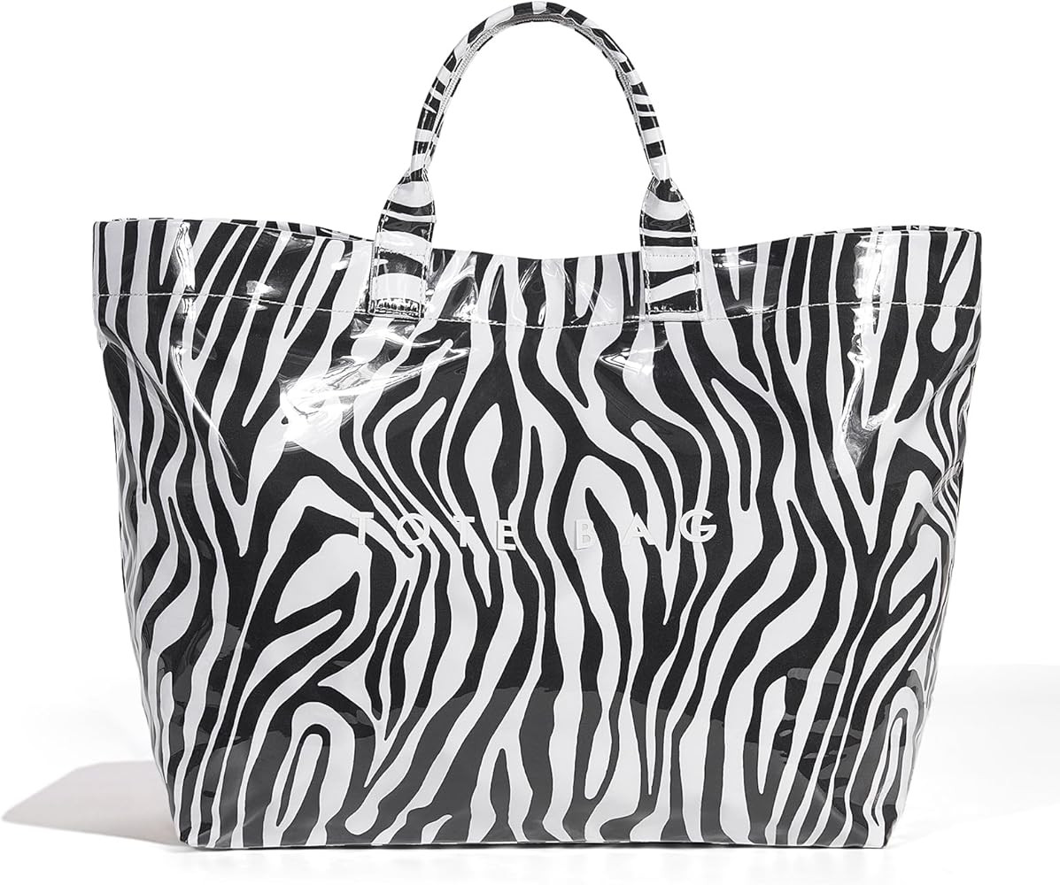 Lushandy PVC Tote Bag for Women Trendy Plastic Tote Bag Leopard Bags Cheetah Letters Print Bags L... | Amazon (US)