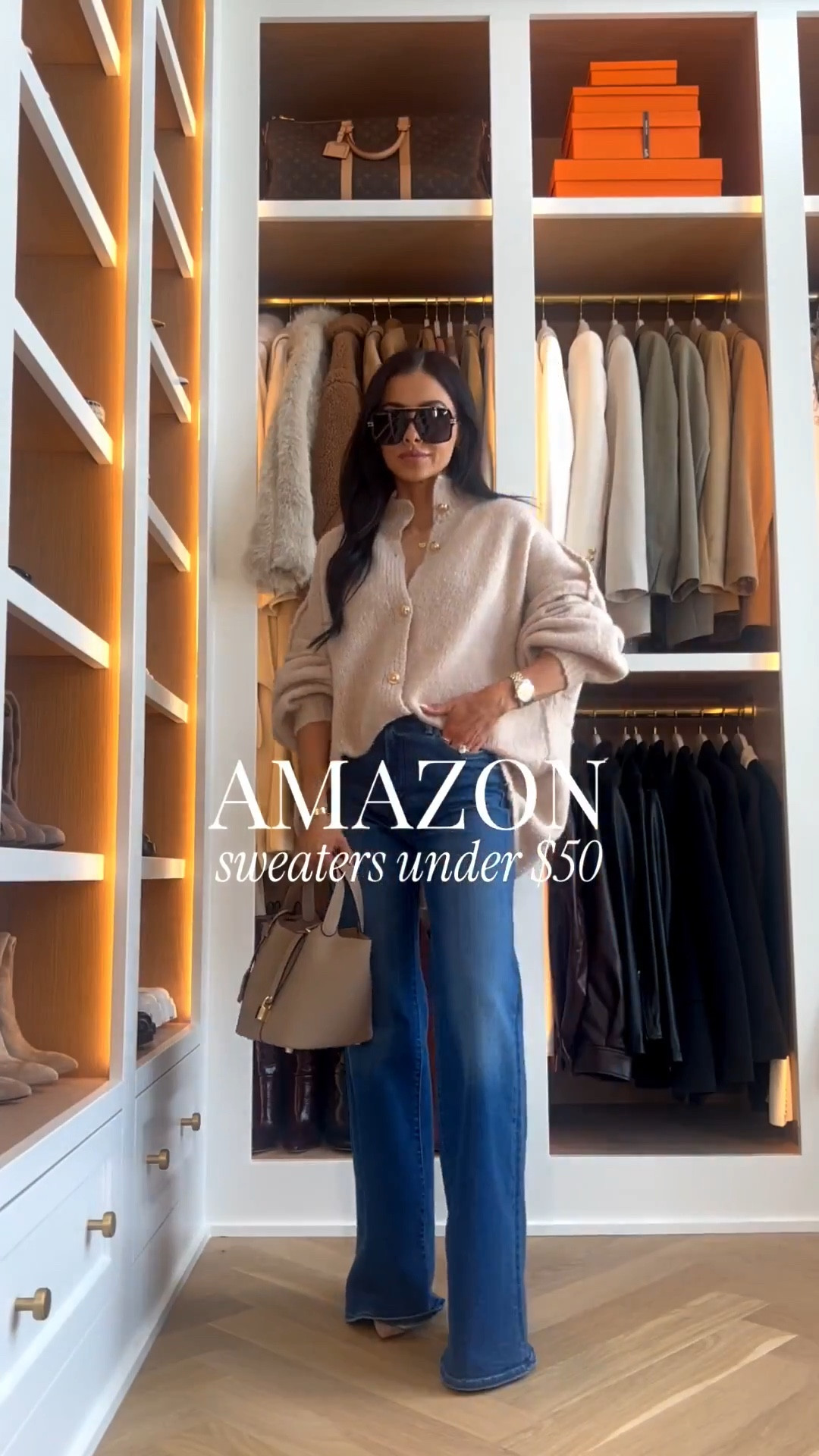 Amazon sweaters I’ll be wearing during these cold winter temps and they’re all under $50
Wearing an XS in everything 
Mother denim wearing a 24 run TTS
Amazon handbags 



#LTKootd #LTKSaleAlert #LTKPetite