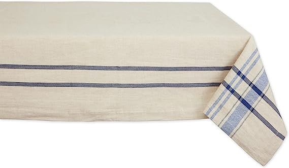 DII Kitchen Essentials Everyday French Stripe Tabletop Collection, Tablecloth, 60x84, Taupe/Nauti... | Amazon (US)