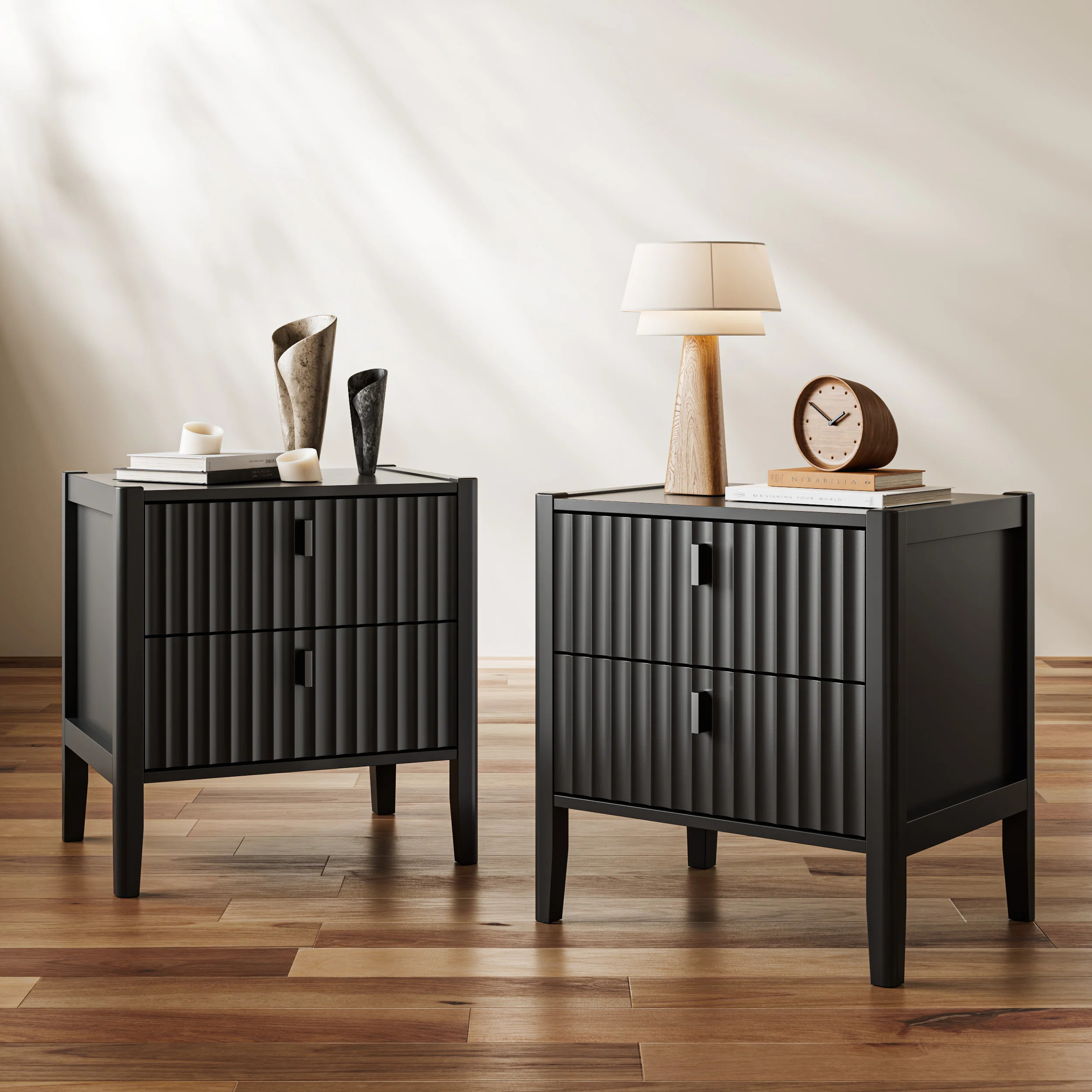 Nightstand With 2 Drawers (set Of 2) | Wayfair North America