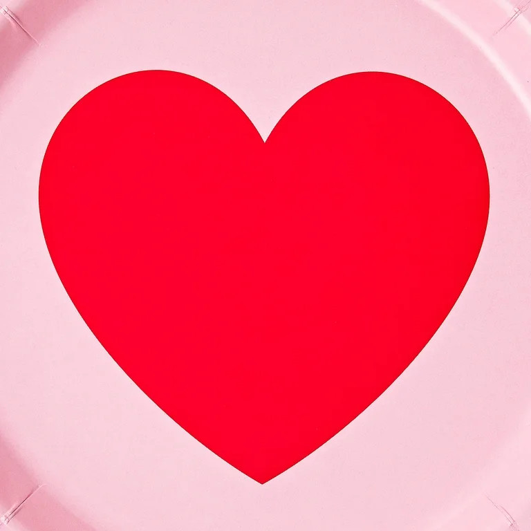 Valentine's Day Heart Disposable Paper Plates, Red and Pink, 7 in, 8 Count, by Way To Celebrate | Walmart (US)