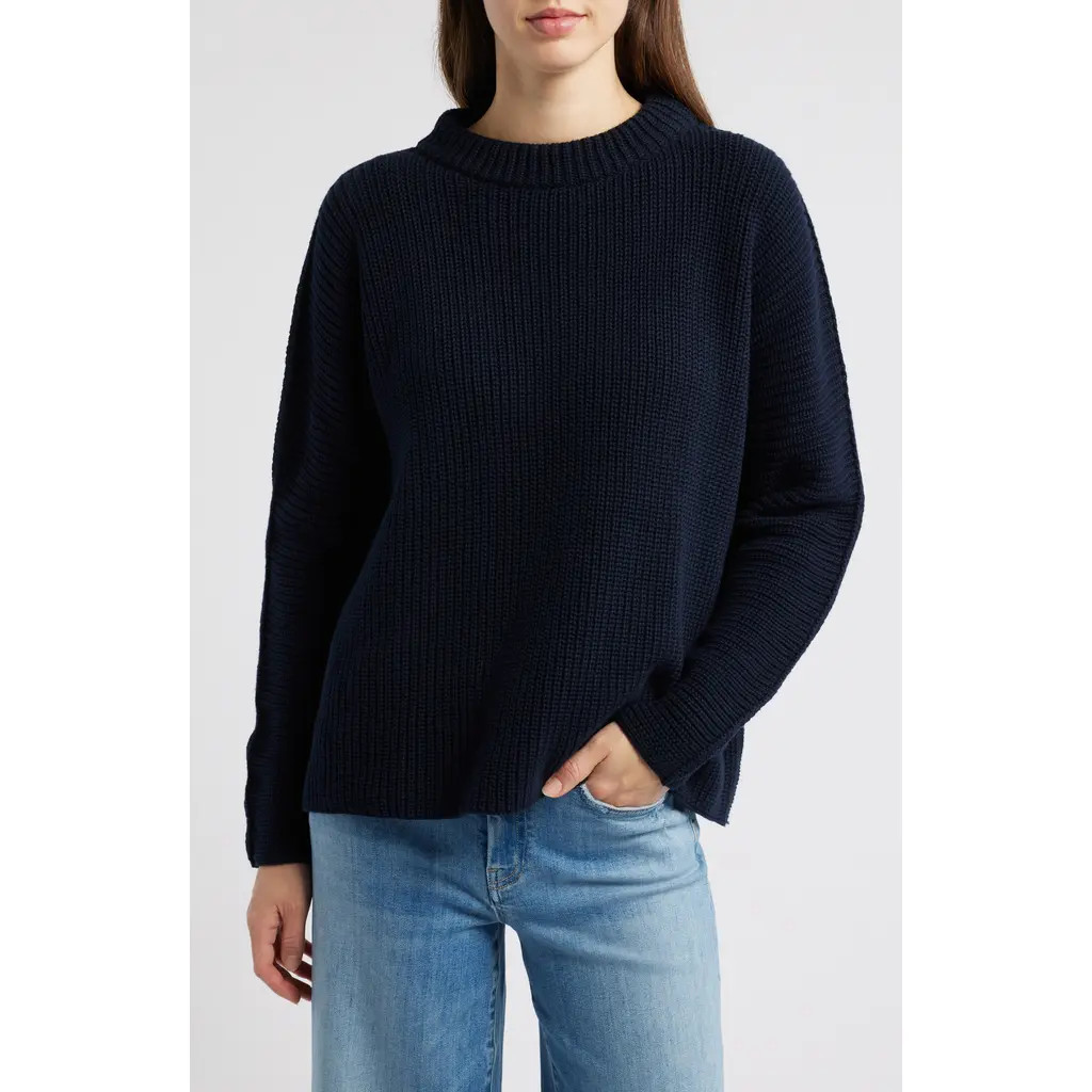 Frank & Eileen Montecito Cotton Sweater in Marine at Nordstrom, Size Large | Nordstrom
