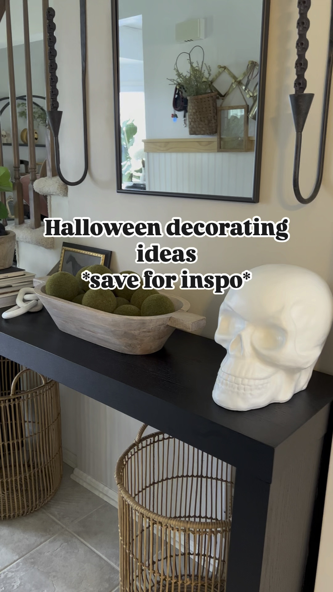 Sources-
Pottery barn jackolanterns- @potterybarn 
Large skull @homegoods 
Ghosts @bonjourfete 
Faux fireplace surround @facebookmarketplace 
Leaf garland @michaelsstores 
Witch hat garland @walmart 
Faux fireplace @amazon 

Follow me for more seasonal content and decor ideas

Save this post for inspo

Share with your friends! 👻

#falldecor #falloween #halloweendecor #2024halloweenideas #fireplacedecor #fauxfireplace #halloweenlife #fallstyle #skulls #halloweendecorideas #potterybarn 

#LTKSeasonal #LTKVideo #LTKHome