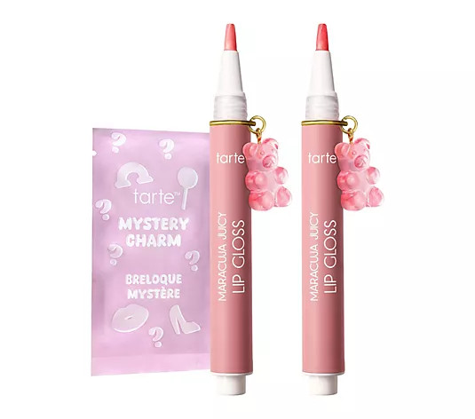 Make Your Selection: tarte maracuja juicy peptides lip gloss duo & mystery charms | QVC