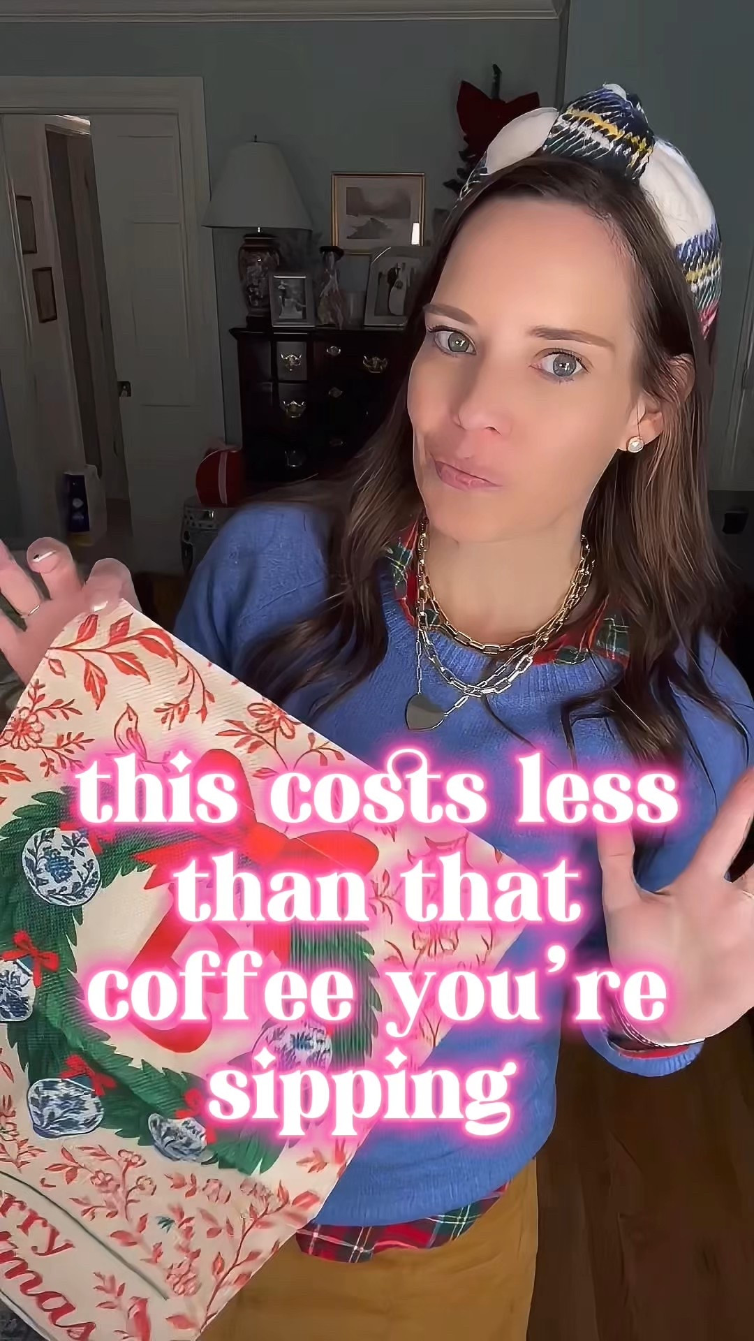 🎄 Monogram Christmas Garden Flag 🎀

This sweet Christmas garden flag is one of my favorite holiday porch finds this year — the chinoiserie ornaments, the bright wreath, and the big monogram letter make it such a fun personalized touch for the front yard! 💚❤️ I paired it with a cozy winter outfit that gives all the classic holiday tones: a soft blue crewneck sweater layered over a festive red flannel, my J.Crew Factory corduroy mini skirt, and the comfiest VIVAIA knit boots. The tartan padded headband ties the whole look together with the prettiest pop of Christmas plaid 🎁✨

This is such an easy, mom-friendly December outfit for holiday errands, school drop-off, or hosting at home — comfy, colorful, and full of Christmas cheer! And the flag makes the best under-$1 seasonal gift or stocking stuffer for neighbors, teachers, or as a little porch refresh for yourself. 🎄🏡💕

holiday outfit • Christmas outfit • festive winter look • plaid headband • cozy sweater outfit • corduroy mini skirt • VIVAIA boots • Christmas porch decor • monogram flag • chinoiserie Christmas • holiday home finds • Merry Christmas flag • budget-friendly gift ideas • Amazon holiday finds • winter layering outfit • December outfit inspo

#LTKHome #LTKHoliday #LTKGiftGuide

#LTKHoliday #LTKFindsUnder50 #LTKHome