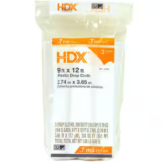 9 ft. x 12 ft. Clear Plastic Drop Cloths (3-Pack) | The Home Depot