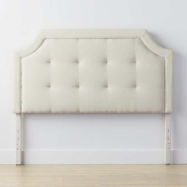 BROOKSIDE Upholstered Scoop-Edge Headboard with Square Tufting | Overstock.com Shopping - The Bes... | Bed Bath & Beyond