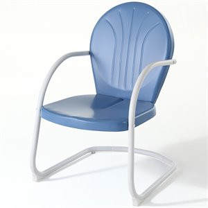 Afuera Living Contemporary Metal Patio Chair in Sky Blue | Homesquare