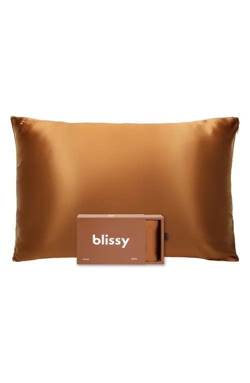 BLISSY Mulberry Silk Pillowcase in Bronze at Nordstrom, Size King | Nordstrom