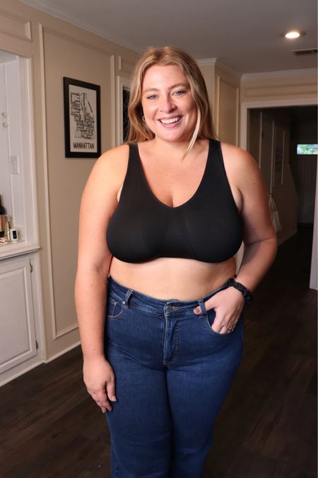 If you need a non-wired bra for comfort and you can only get one, let it be this. The SPANX Breast of Both Worlds is my go-to wireless bra when it comes to comfort around the house. It’s an incredible lounge bralette for large breasts and the cost per wear can’t be beat. The bralette is reversible and the fabric is extremely soft. It’s got thick comfortable straps (not racer back) so that it doesn’t pull on your back. Of course it’s a wireless bralette, so there isn’t the traditional lift and separation you’ll get from an underwire bra, but I feel like this holds me up enough. It comes in sizes XS-3x. I am wearing 2x.

I have had this bra, specifically this one, for over three years and it’s held up wonderfully. The cost per wear is *chefs kiss*. Shop the SPANX Breast of Both Worlds at Amazon, SPANX (use code SBExSPANX for a discount!) and Nordstrom.

#LTKmidsize #LTKfindsunder50 #LTKplussize