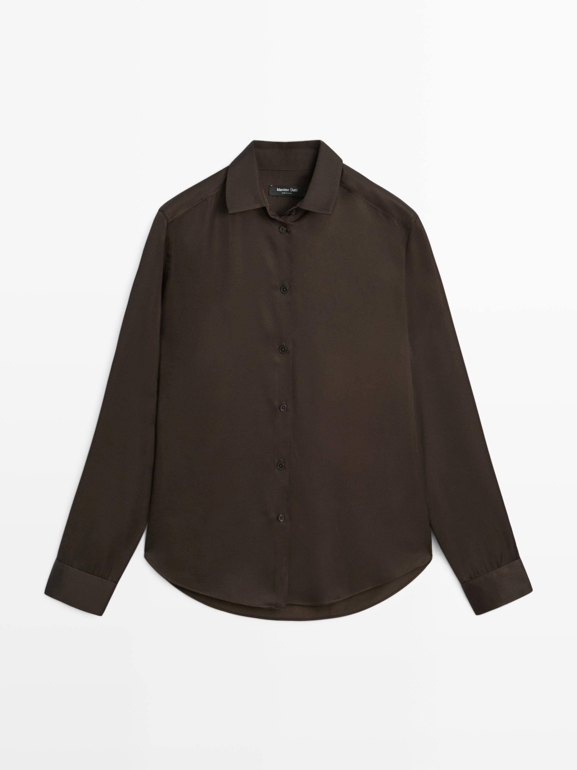 Flowing satin shirt | Massimo Dutti UK