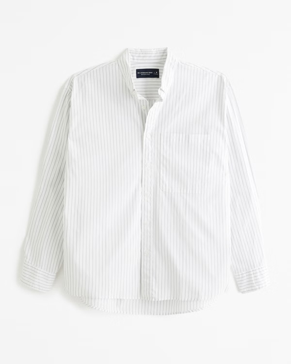 Men's 90s Oversized Poplin Shirt | Men's Tops | Abercrombie.com | Abercrombie & Fitch (US)