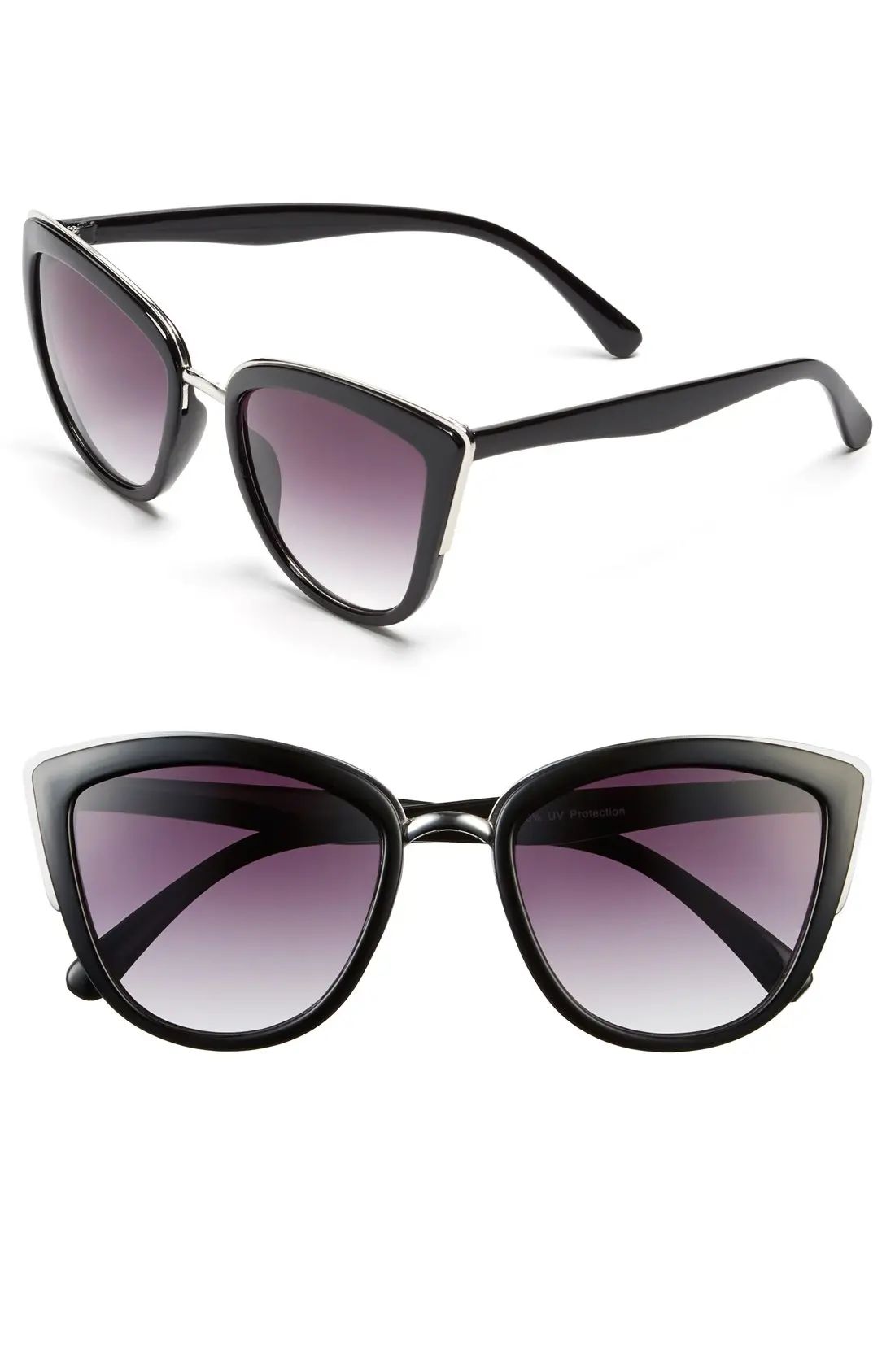 55mm Metal Rim Cat Eye Sunglasses | Nordstrom