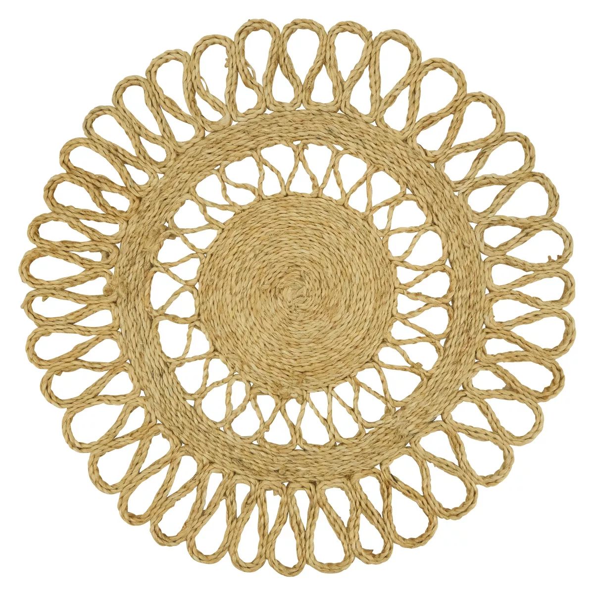 Saro Lifestyle Loopy Table Mats with Jute Design (Set of 4), Beige | Target