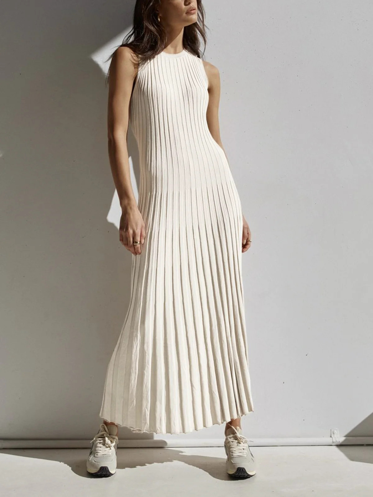 Camille Knit Pleat Maxi Dress | Commense