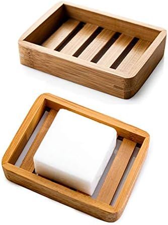 Kaxich 2 Pack Bamboo Wooden Soap Dish Drainer Shower Soap Storage Holder Saver Soap Tray Plate fo... | Amazon (CA)