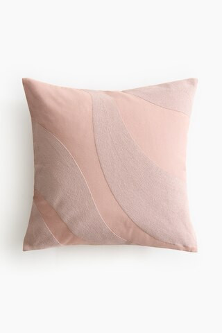H & M - Embroidered Cushion Cover - Light Dusty Pink | H&M (US + CA)
